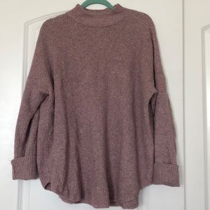 Dusty rose oversized mock neck sweater